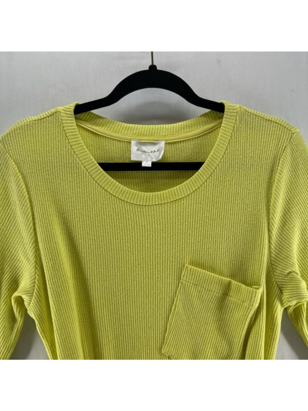 Line & Dot Luna Rib Knit Belted Shift Dress Womens M Pocket Pullover Lime Green - Picture 10 of 12